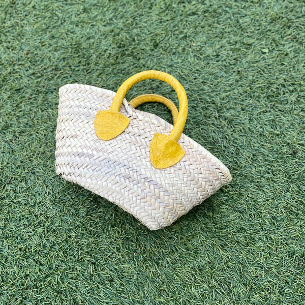MINI FRENCH MARKET TOTE - YELLOW MATTE HANDLES - IN STOCK NOW